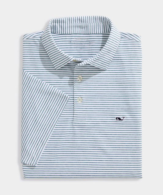 Vineyard Vines Performance Bradley Stripe Sankaty Polo (Low Country Loden)