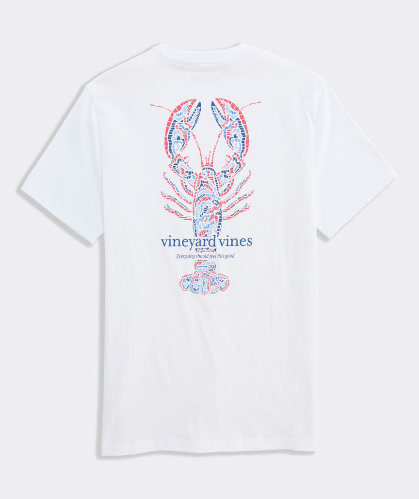 Vineyard Vines Tile Crawfish SS Pocket Tee - White Cap