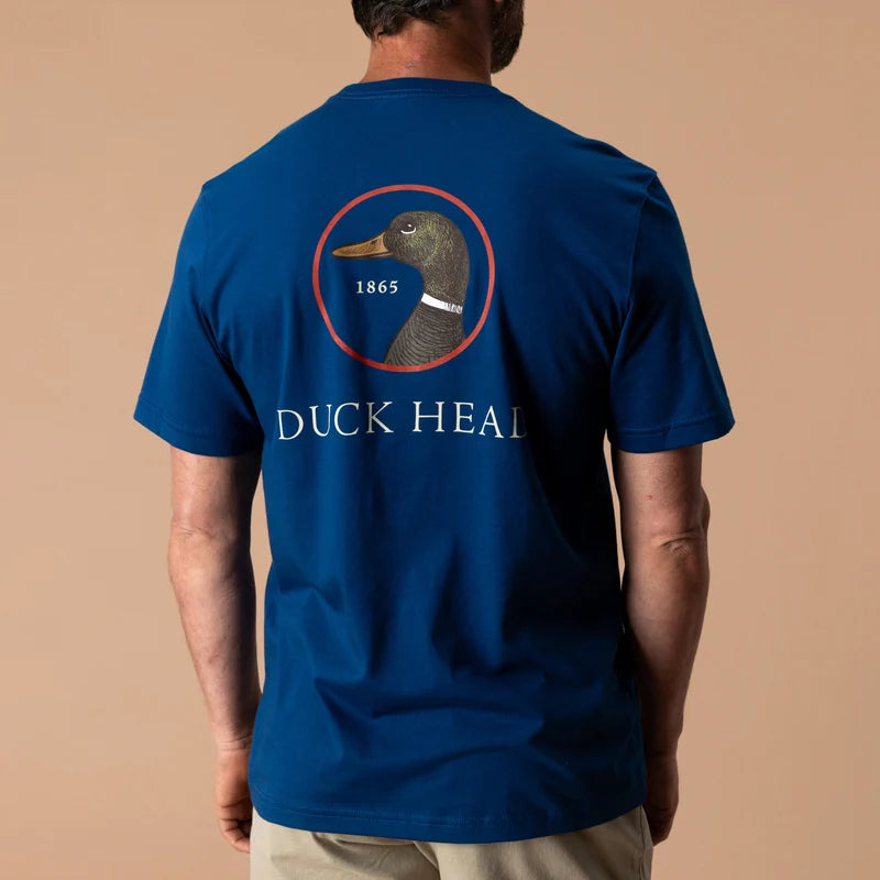 Duck Head Logo Short Sleeve T-Shirt (Navy Peony)