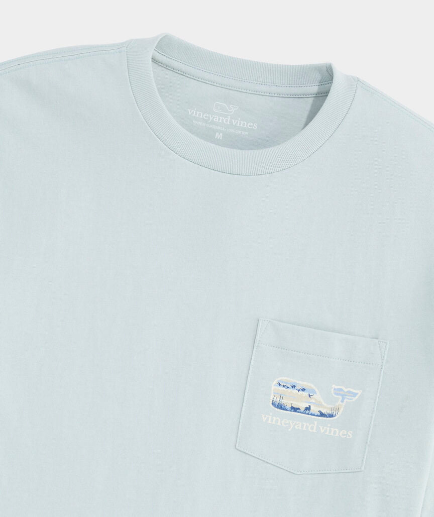 Vineyard Vines Duck Hunt Whale Short-Sleeve Pocket Tee (Shell Gray)