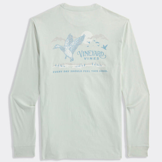 Vineyard Vines Duck Over Marsh LS Pocket Tee (Seacliff Blue Hint)