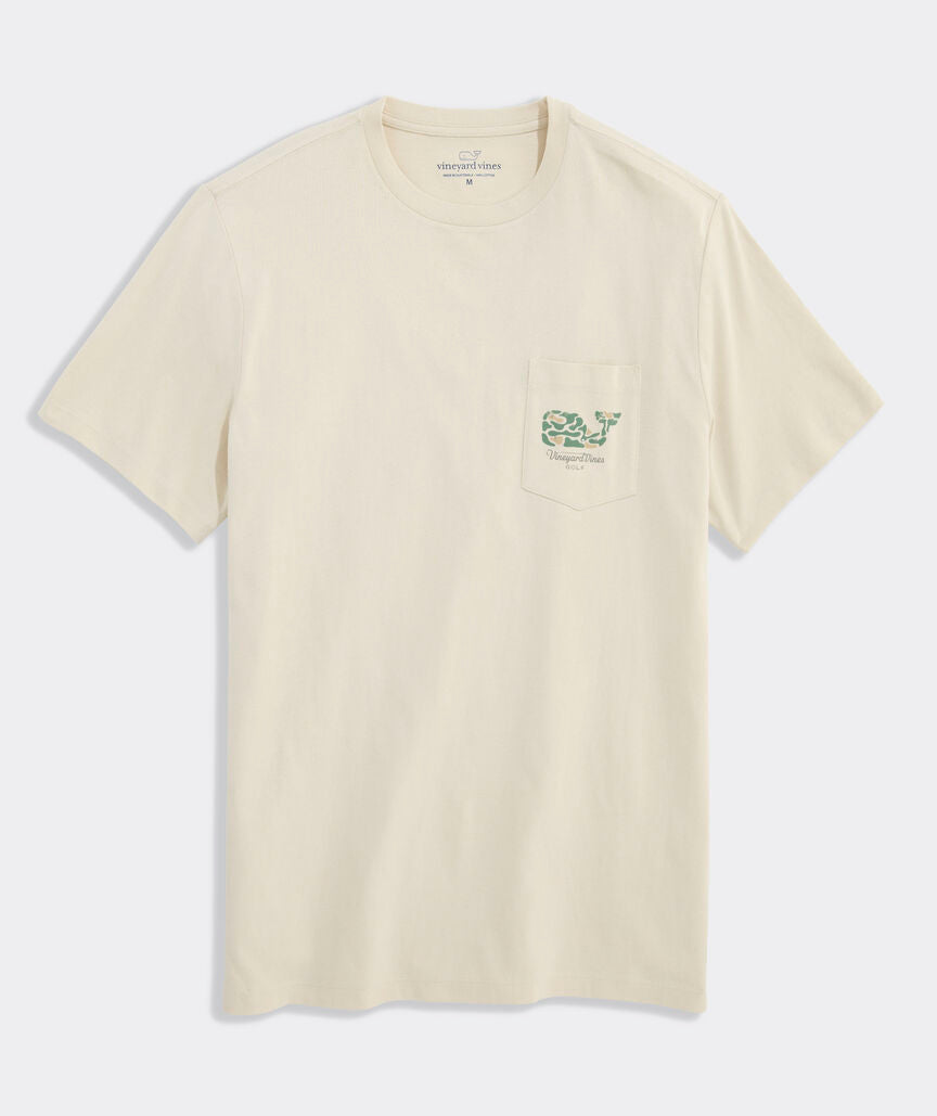 Vineyard Vines Golf Course Whale Short-Sleeve Pocket Tee (Stone)