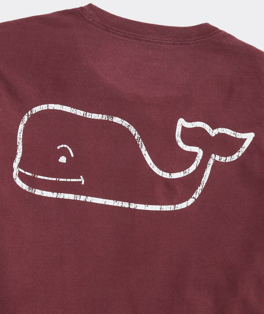 Vineyard Vines Vintage Whale Long-Sleeve Pocket Tee (Coastal Crimson)