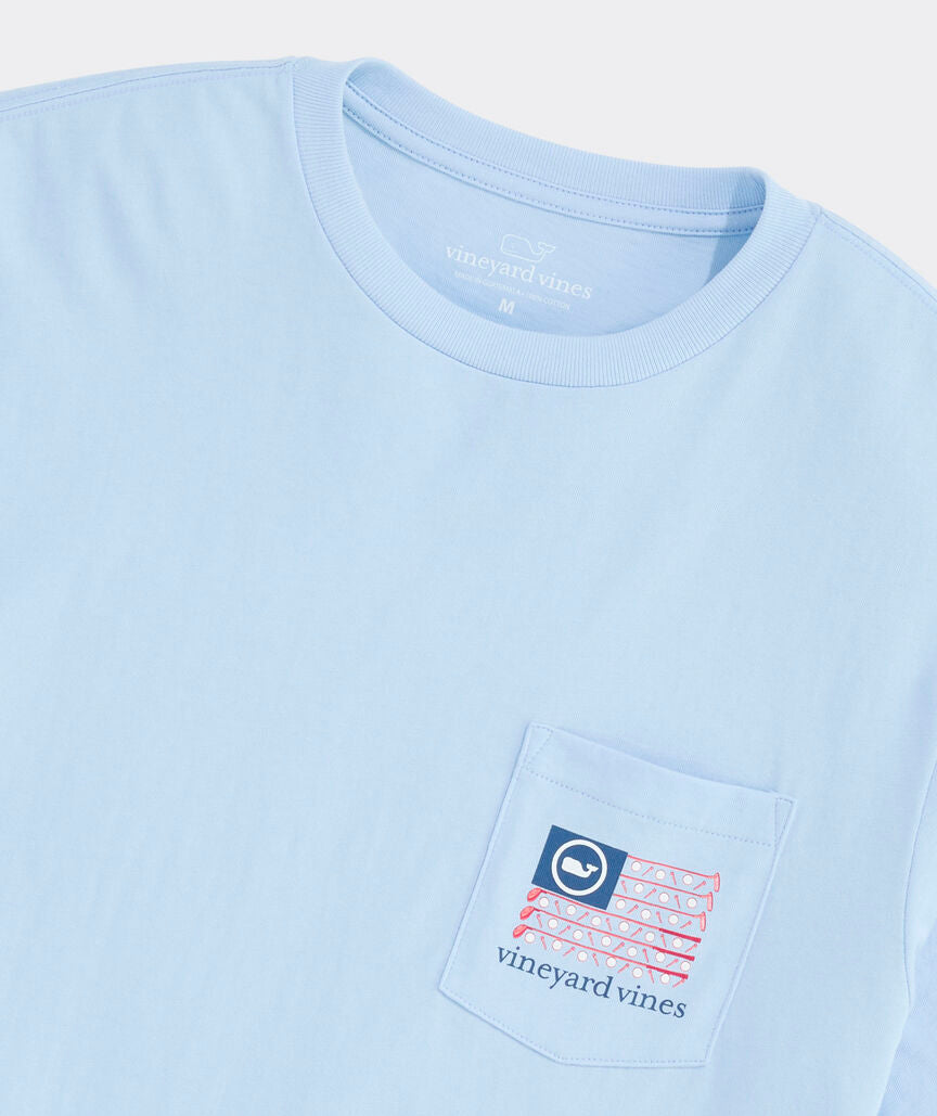 Vineyard Vines Golf Clubs Flag Short-Sleeve Pocket Tee (Jake Blue)