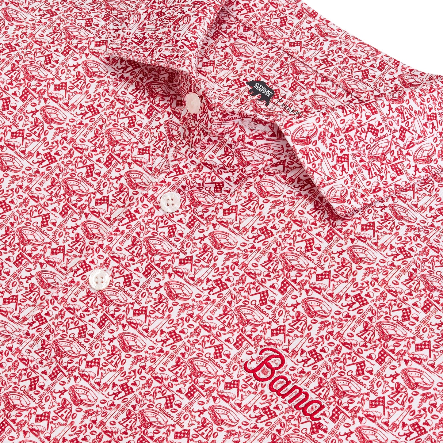 Onward Reserve Alabama Icon Printed Performance Polo (White)