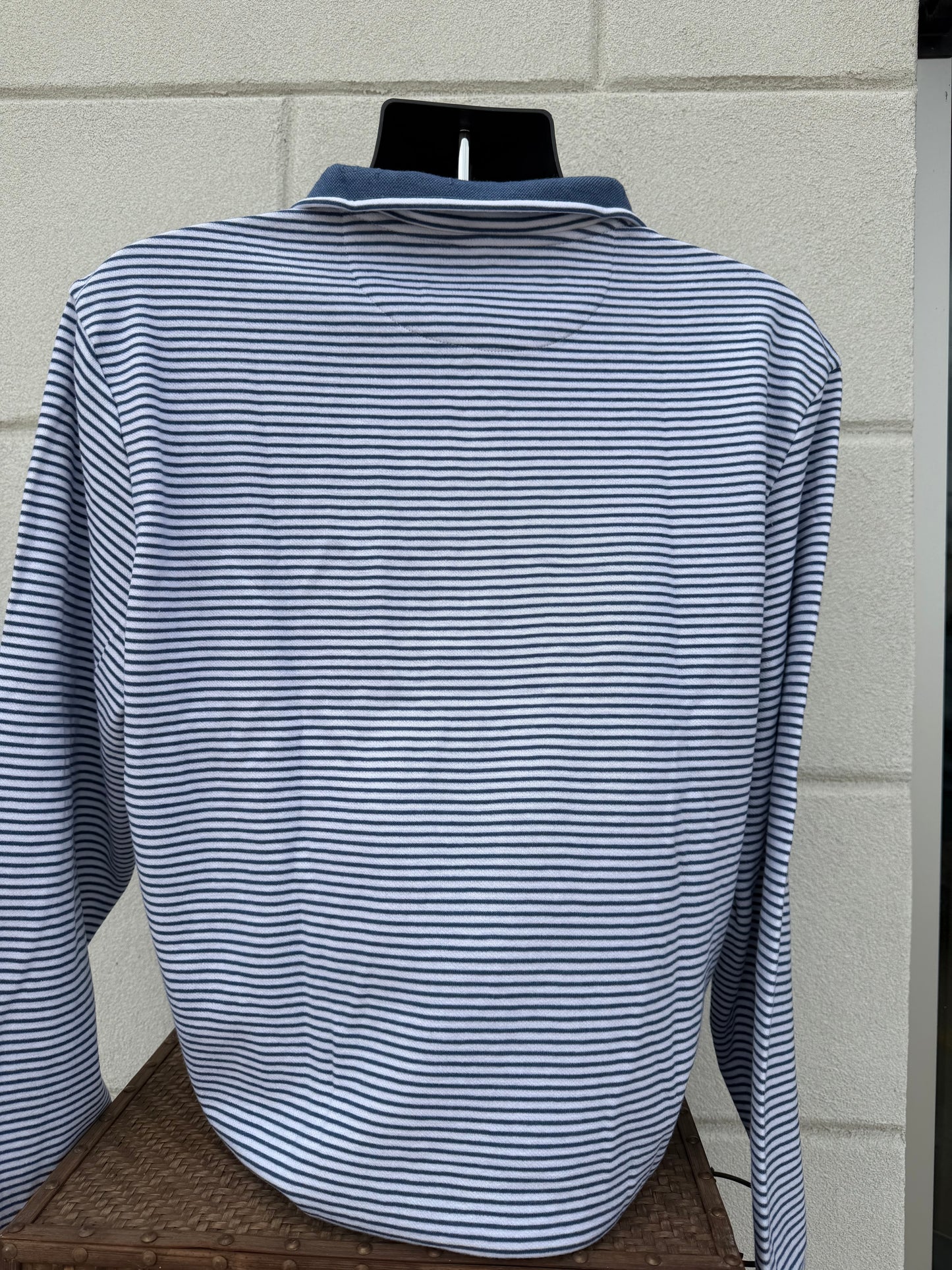 Vineyard Vines Saltwater Quarter-Zip - White Bradley Stripe