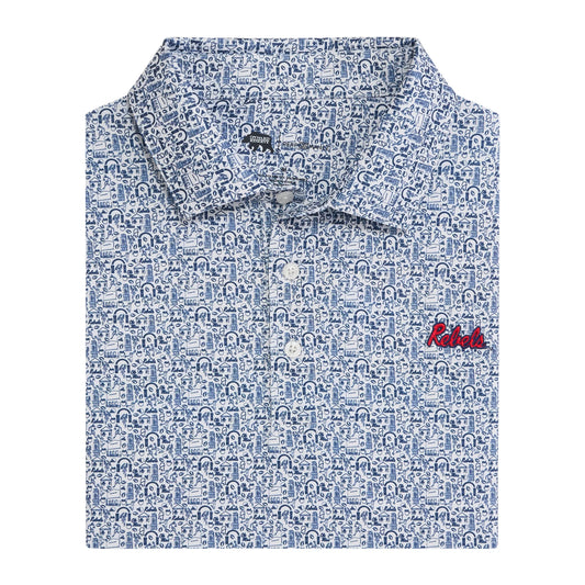 Onward Reserve Ole Miss Icon Printed Performance Polo (White)