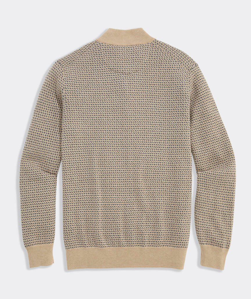 Vineyard Vines Boathouse Birdseye Quarter-Zip (Oatmeal Heather)