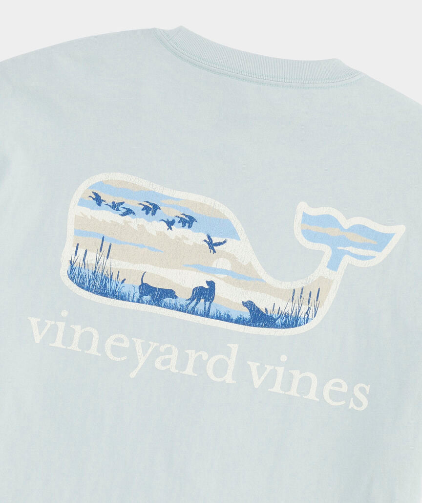 Vineyard Vines Duck Hunt Whale Short-Sleeve Pocket Tee (Shell Gray)