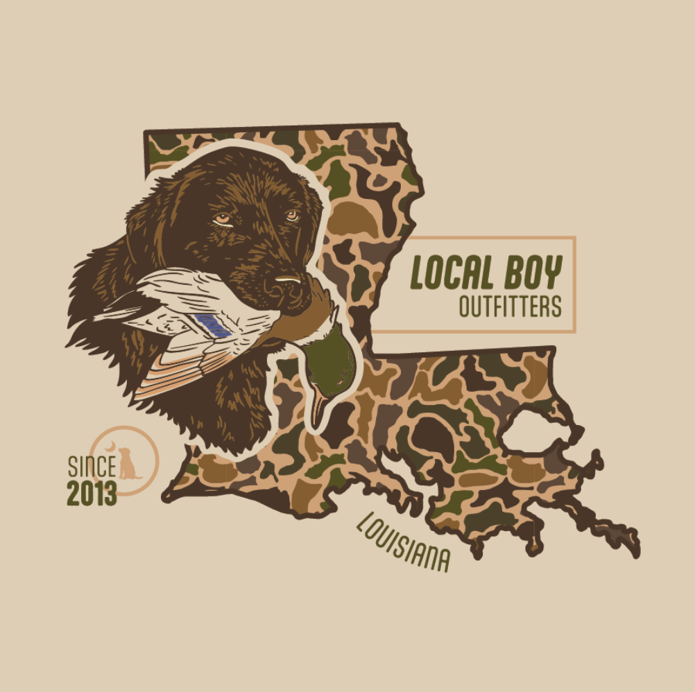 Local Boy Old School Retriever State Tee (LA)- Latte