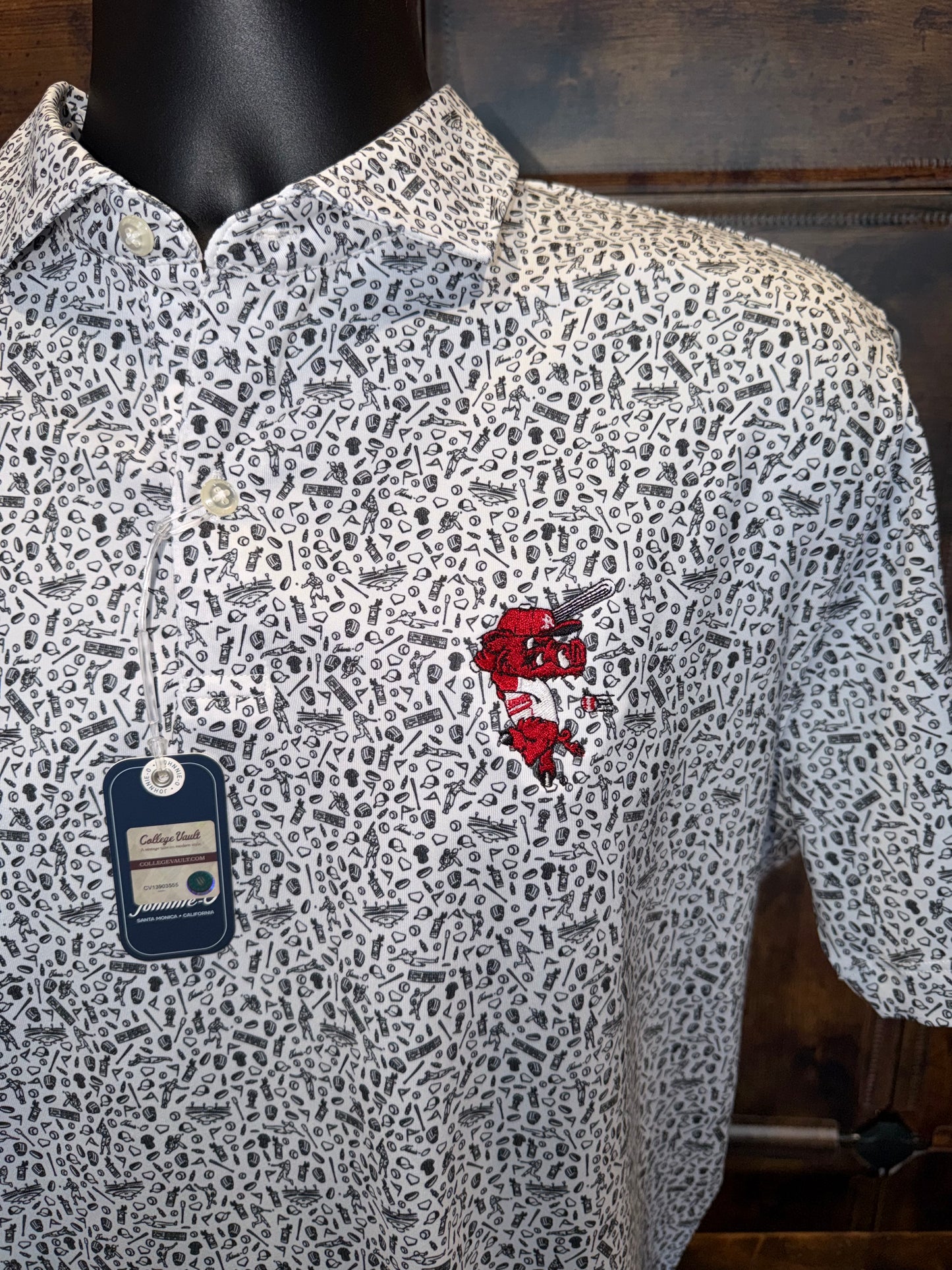 Johnnie-O Arkansas Batting Hog Vault Logo Rally Cap Polo