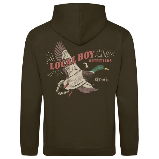 Local Boy Mallard Blast Brushwood Hoodie (Olive Green)
