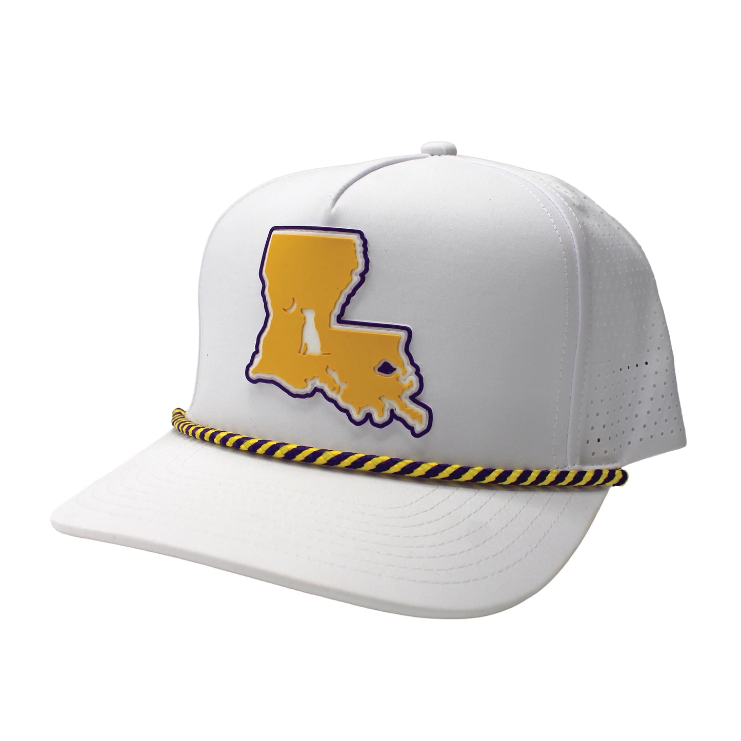 Local Boy Collegiate Patch Perforated Rope Hat- LSU