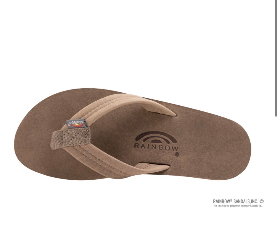 Rainbow Sandals Lux Leather Stone Grey SINGLE layer