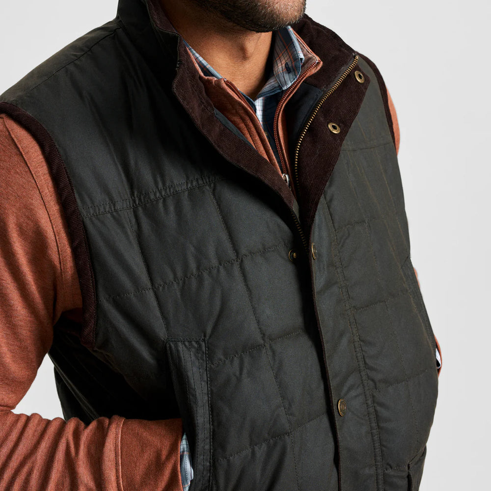 GenTeal Merritt Waxed Cotton Vest- Chocolate