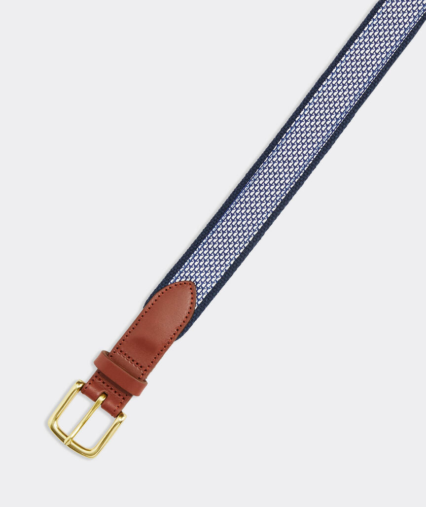 Vineyard Vines Micro Whale Canvas Club Belt (Nautical Navy)