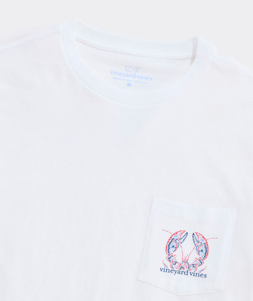 Vineyard Vines Tile Crawfish SS Pocket Tee - White Cap