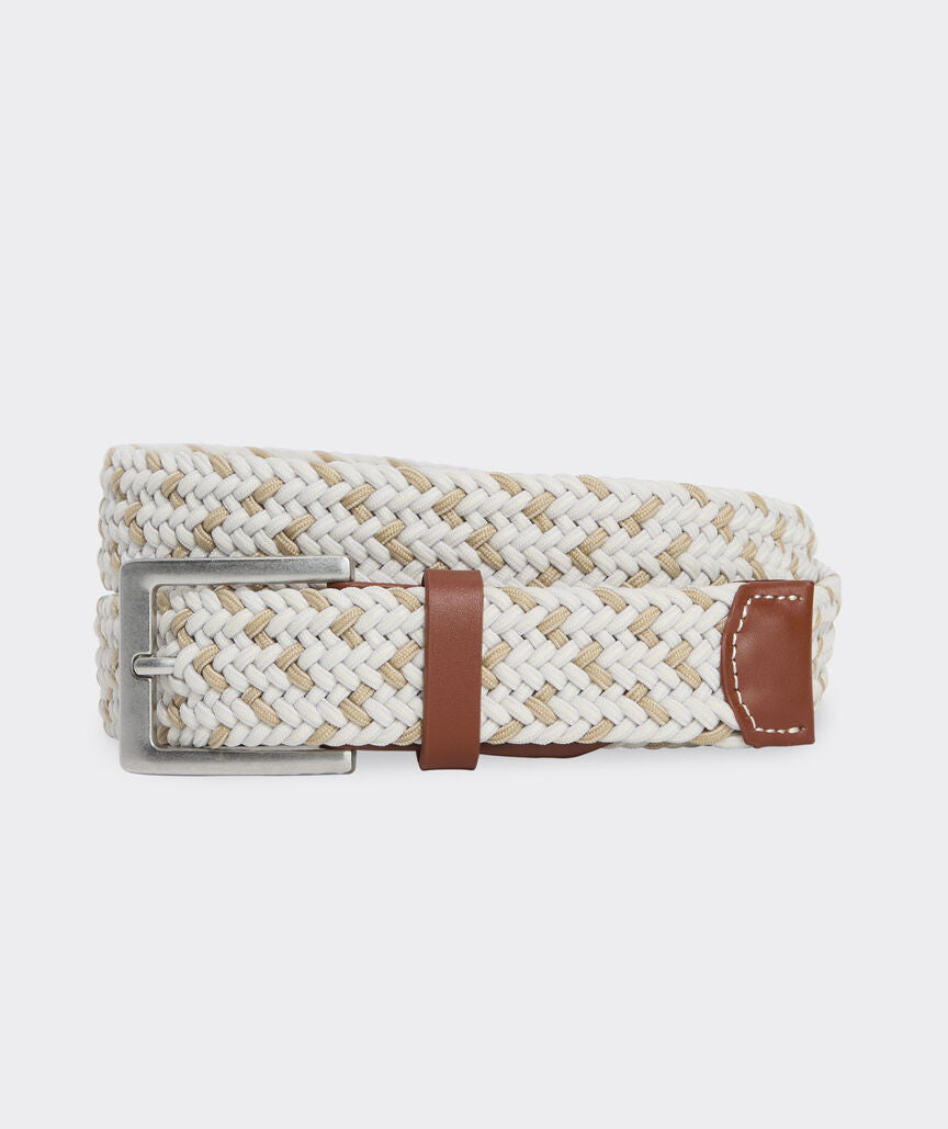Vineyard Vines Flecked Heritage Bungee Belt (Stone)