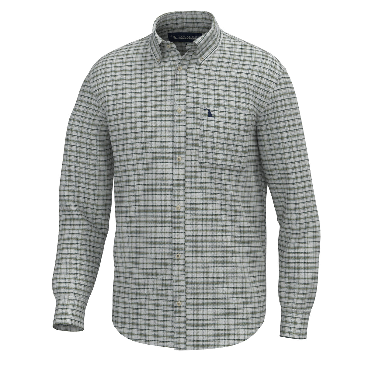 Local Boy McNally Dress Shirt (Silver/Smokey Teal/Olive)