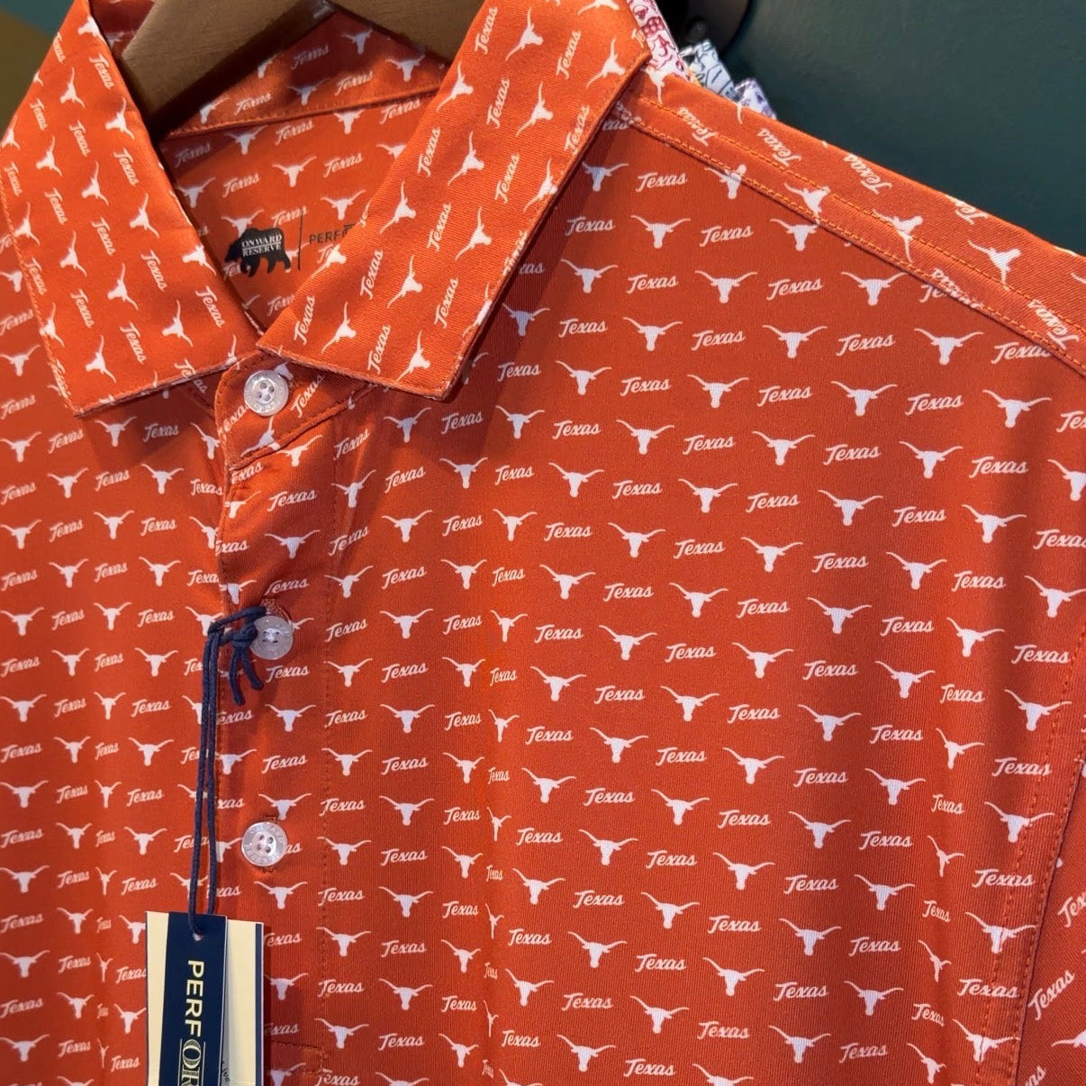 Onward Reserve Texas Longhorns Printed Performance Polo (Orange)