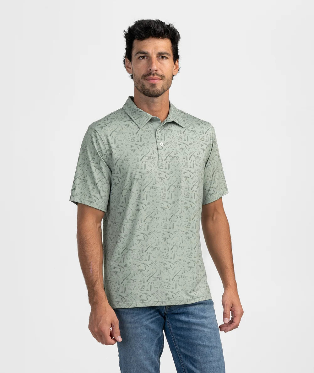 Southern Shirt Quack n Rack Printed Polo (Sage)