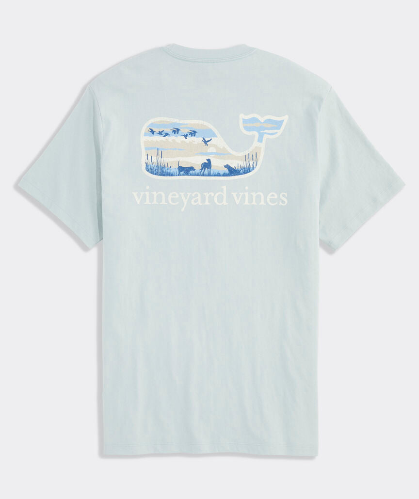 Vineyard Vines Duck Hunt Whale Short-Sleeve Pocket Tee (Shell Gray)