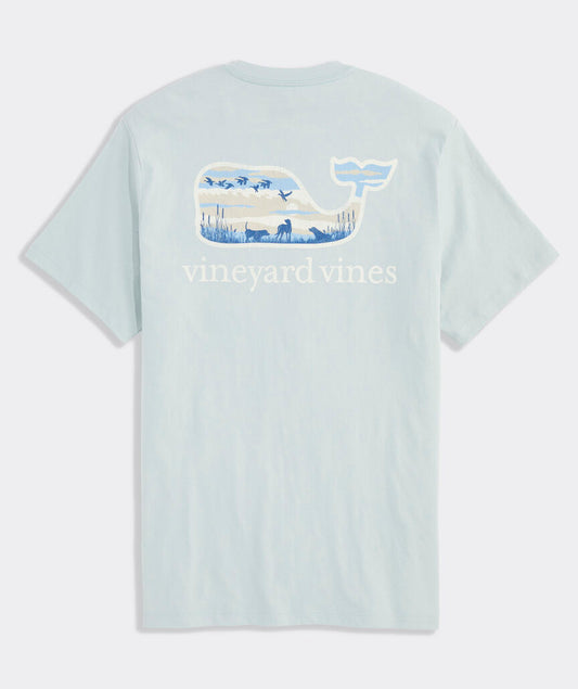 Vineyard Vines Duck Hunt Whale Short-Sleeve Pocket Tee (Shell Gray)