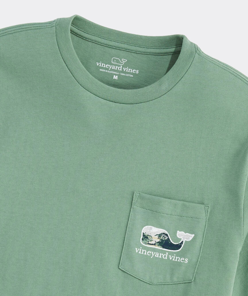 Vineyard Vines Low Country Whale Short-Sleeve Pocket Tee (Olive Dusk)