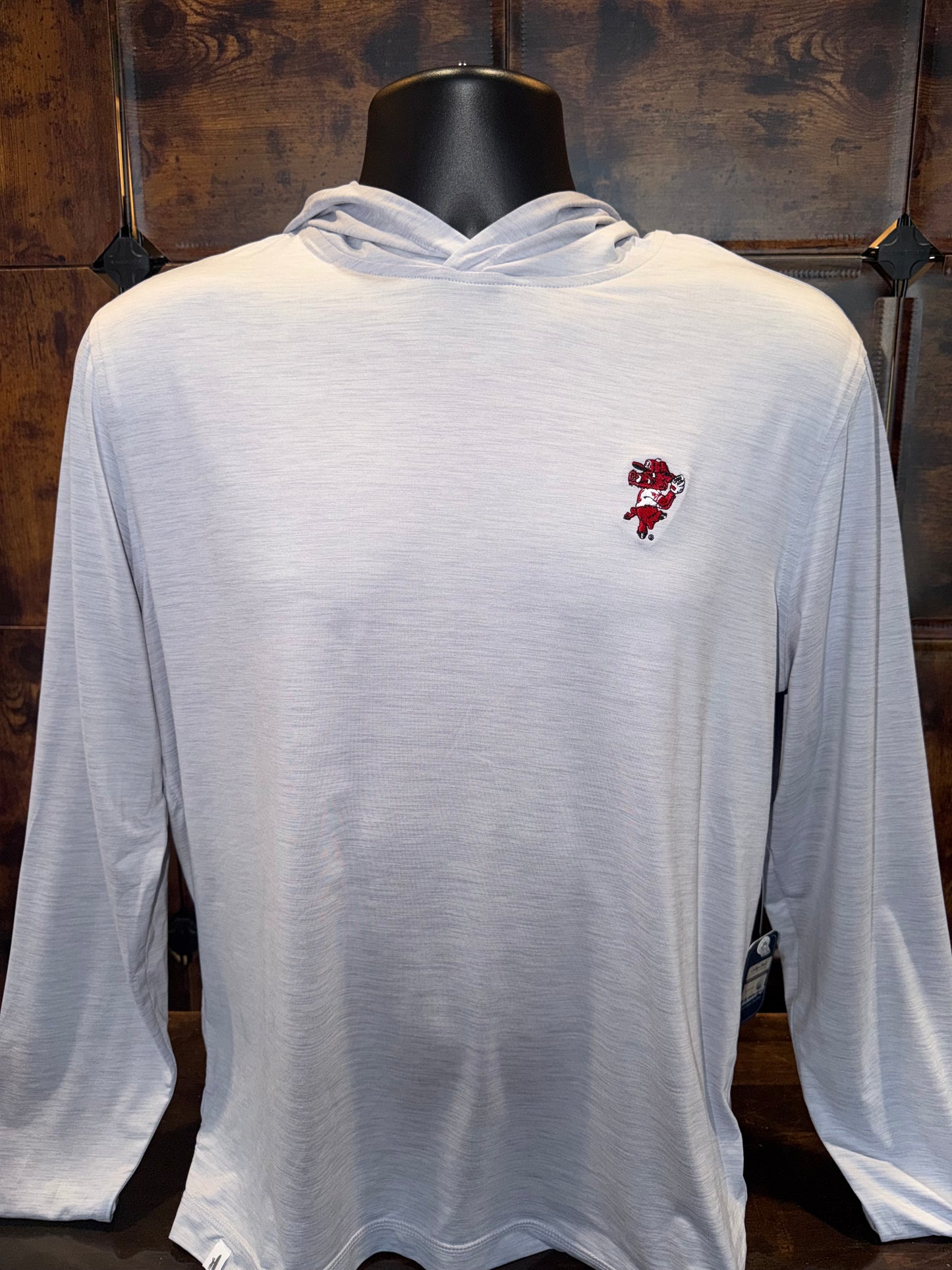 Johnnie-O Arkansas Talon Featherweight Performance Hoodie - Arkansas Pitching Hog