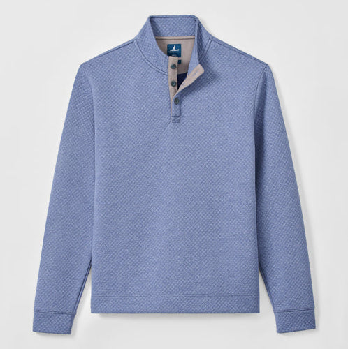 Johnnie-O Rockwells Diamond-Quilted Henley Pullover (Laguna Blue)