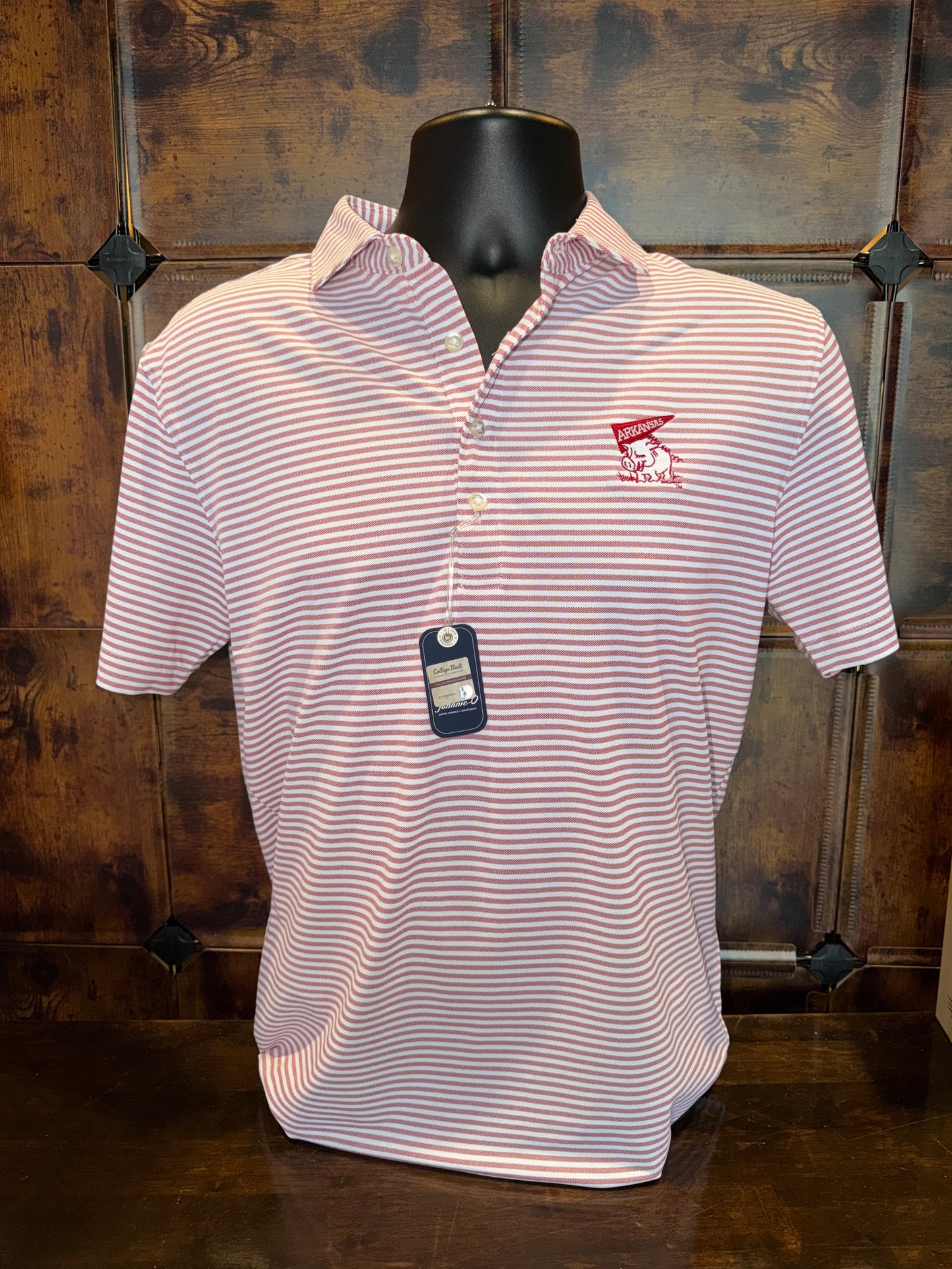 Johnnie-O Hog with Flag Vault Logo Stetsons Pique Polo (Crimson)