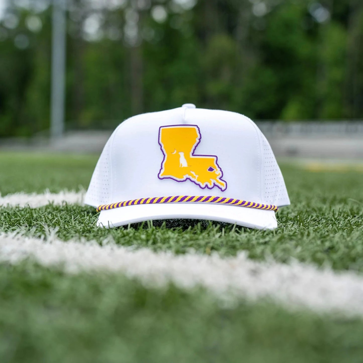 Local Boy Collegiate Patch Perforated Rope Hat- LSU