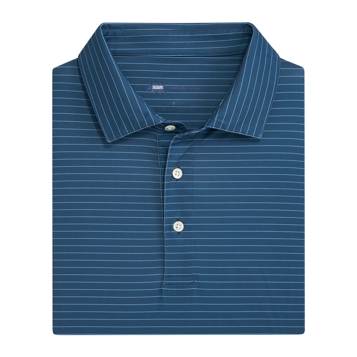 Onward Reserve Atlantic Stripe Performance Polo (Ensign Blue)