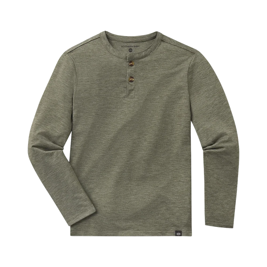 Southern Shirt Max Comfort LS Henley (Spanish Moss)
