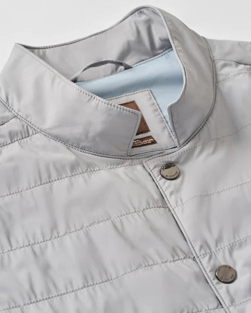 Johnnie-O Bauer Snap Front Quilted Vest (Gray)