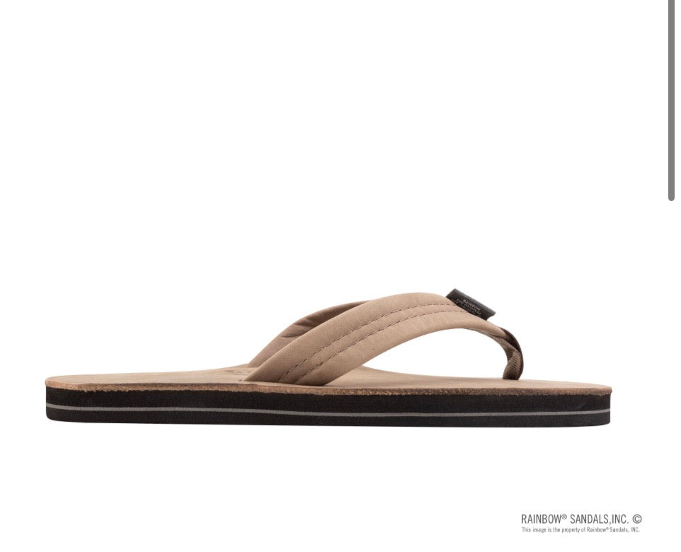 Rainbow Sandals Lux Leather Stone Grey SINGLE layer