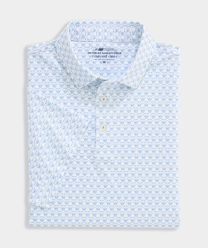 Vineyard Vines Performance Printed Sankaty Polo - Crossed Golf Ball