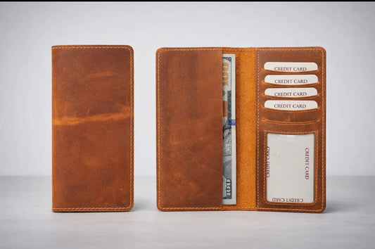 Leather Long Wallet (Brown)