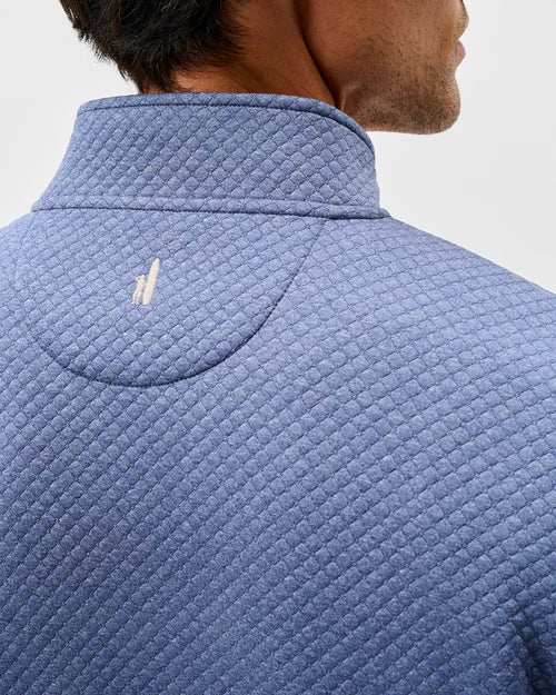 Johnnie-O Rockwells Diamond-Quilted Henley Pullover (Laguna Blue)