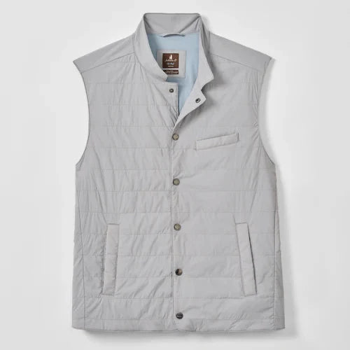 Johnnie-O Bauer Snap Front Quilted Vest (Gray)