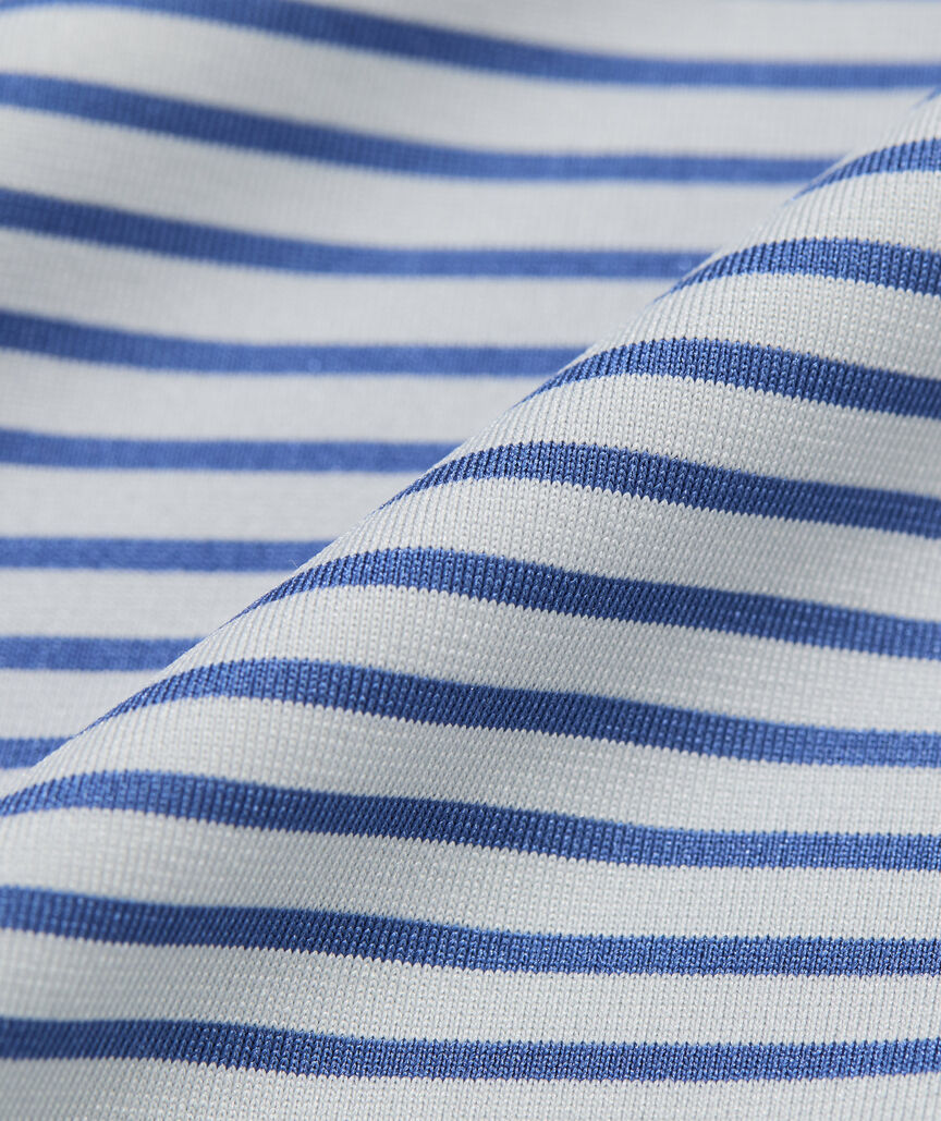 Vineyard Vines Performance Bradley Stripe Sankaty Polo (Shelly Gray/Moonshine)