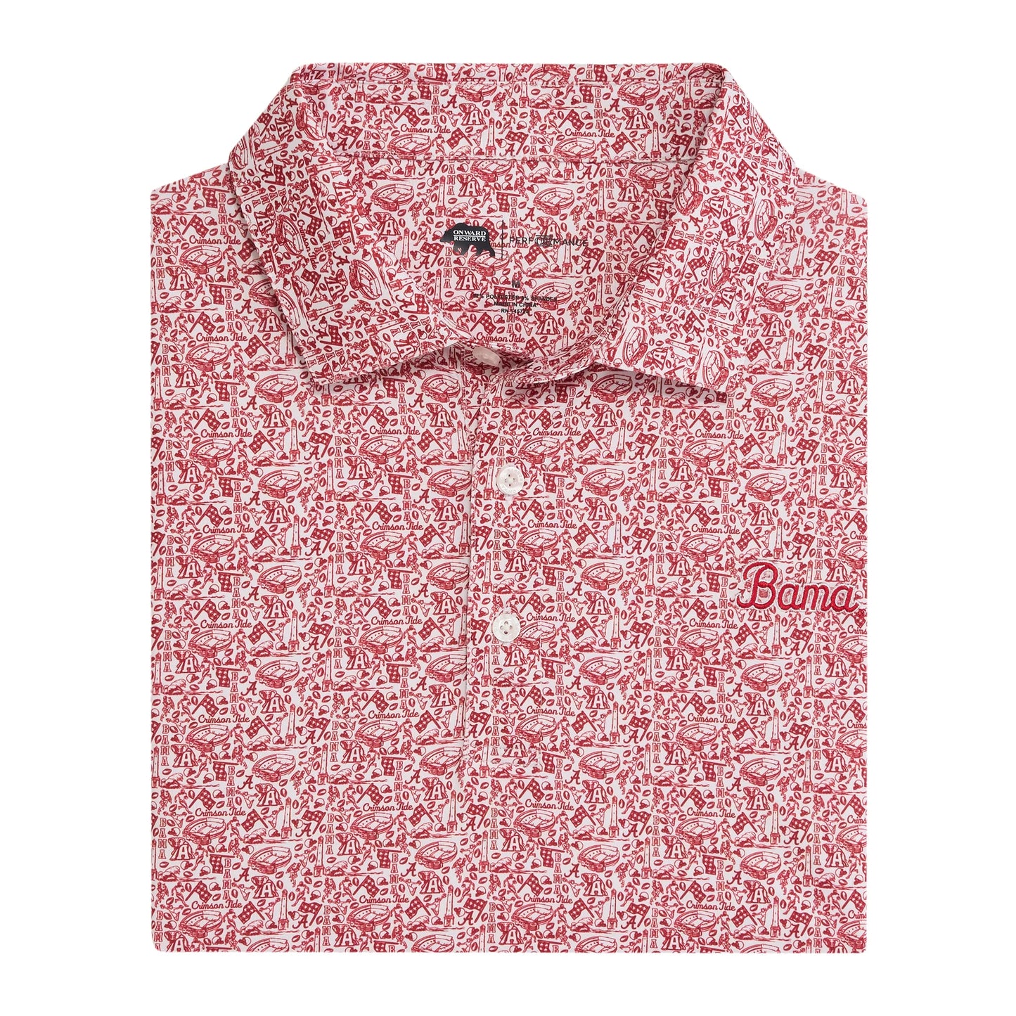 Onward Reserve Alabama Icon Printed Performance Polo (White)