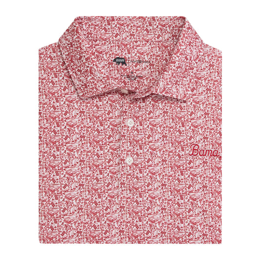 Onward Reserve Alabama Icon Printed Performance Polo (White)