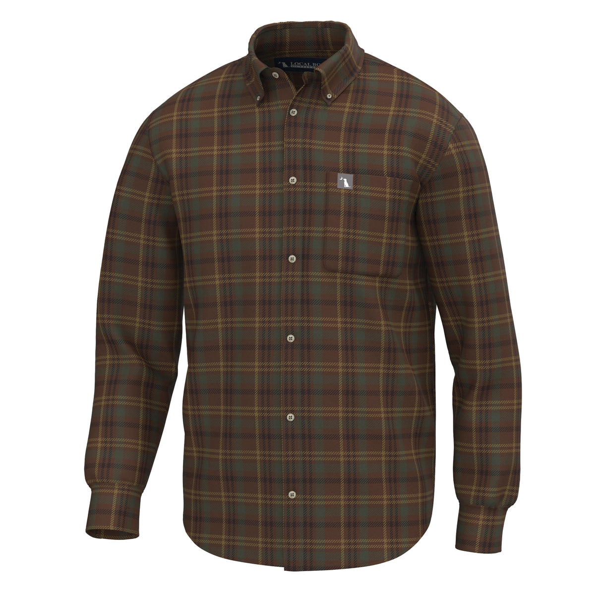 Local Boy Robert Stretch Flannel (Dark Rust/Copper/Forest)
