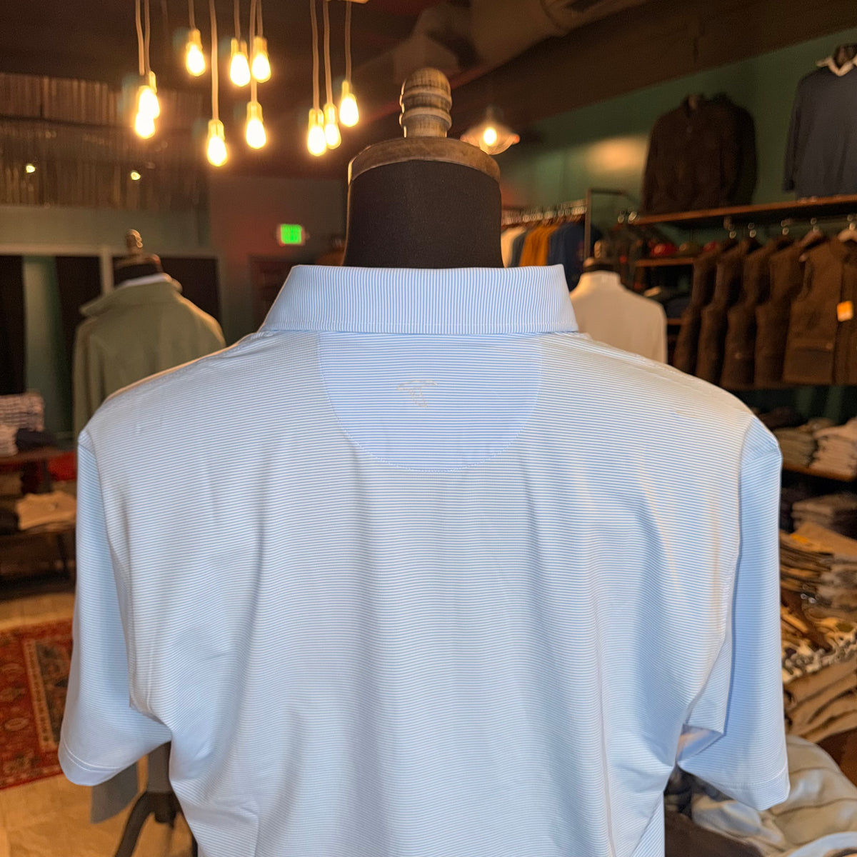 GenTeal Club Pinstripe A-State Polo (Heritage Blue)