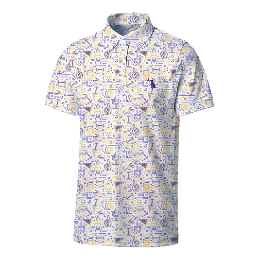 Local Boy Dirty Myrtle Polo- Collegiate Gameday Polo (LSU) (Purp/Yell)