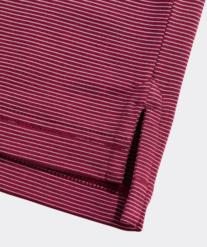 Vineyard Vines Performance St. Jean Stripe Sankaty Polo (Costal Crimson)