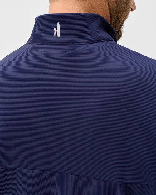 Johnnie-O Hoppin Ribbed Knit Performance Pullover (Navy)