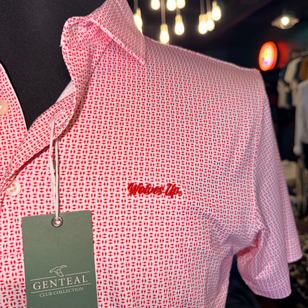 GenTeal Trellis ‘Wolves Up’ Polo (Red)