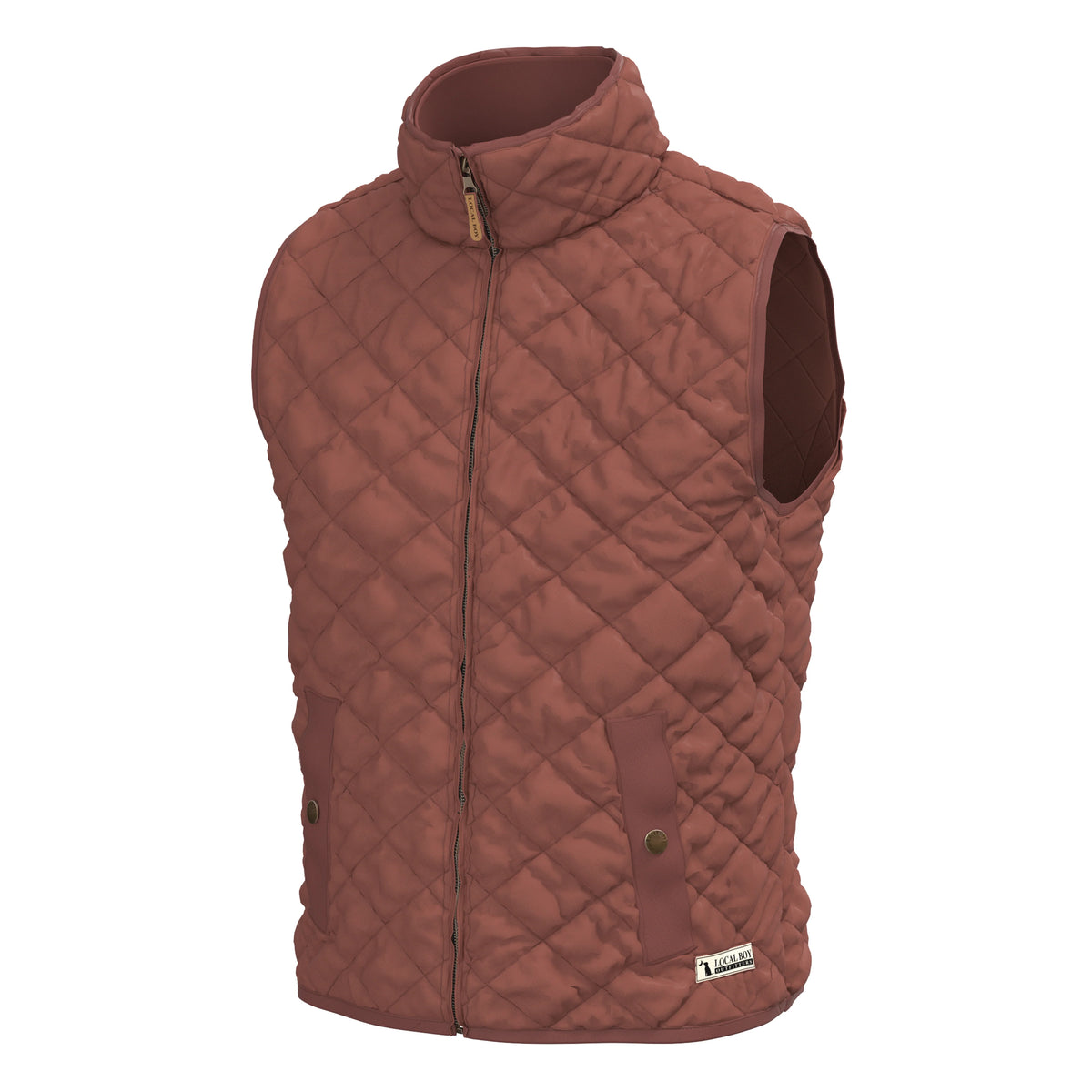 Local Boy Diamond Quilted Vest (Mahogany)
